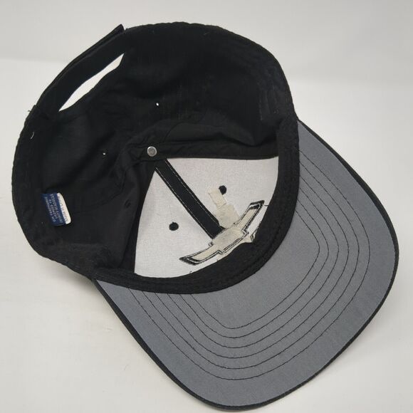 Chevrolet Strapback Baseball Cap Black One Size Adjustable Embroidered 6 Panel - Picture 6 of 9